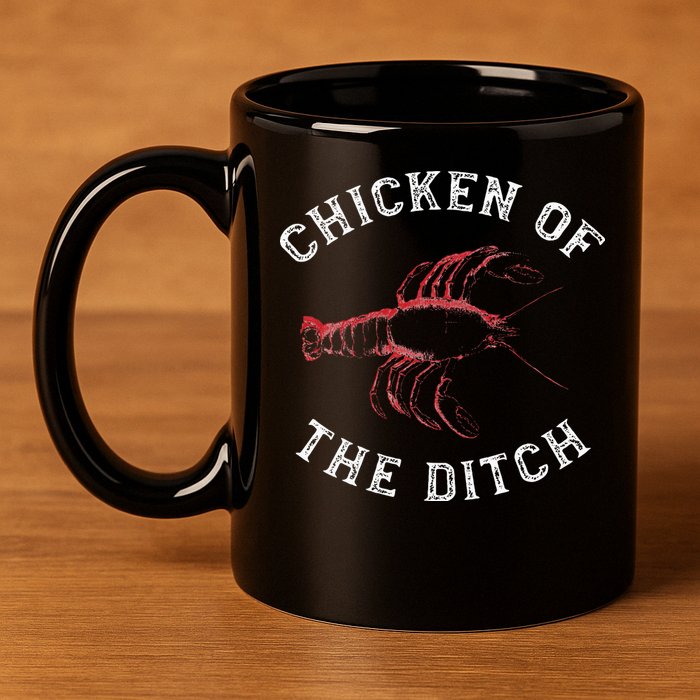 Crawfish Chicken Ditch Retro Cajun Food Gift 11oz C Handle Ceramic Mug