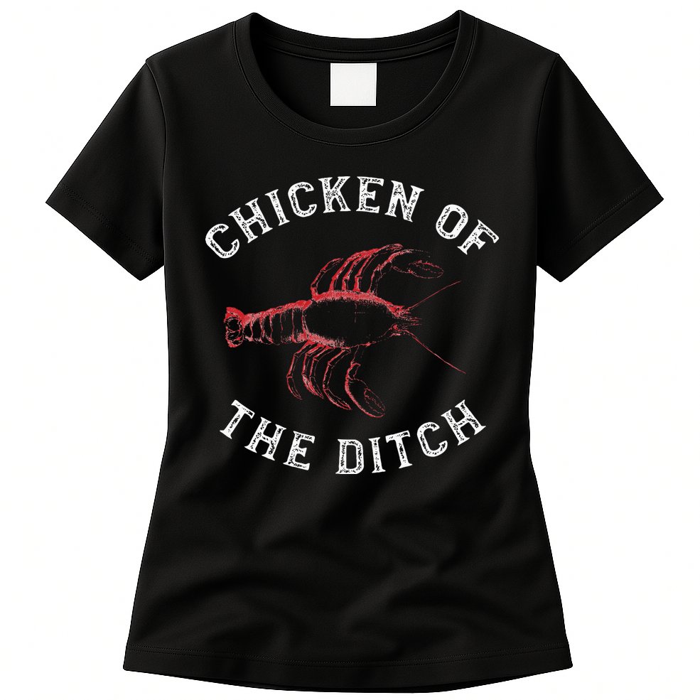 Crawfish Chicken Ditch Retro Cajun Food Gift Womens T-Shirt