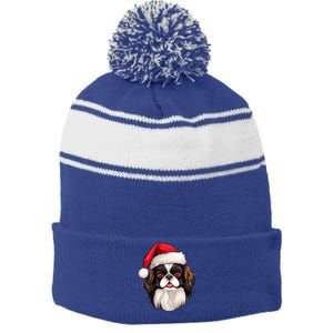 Christmas Chihuahua Dog Santa Hat Funny Xmas Great Gift Stripe Pom Pom Beanie