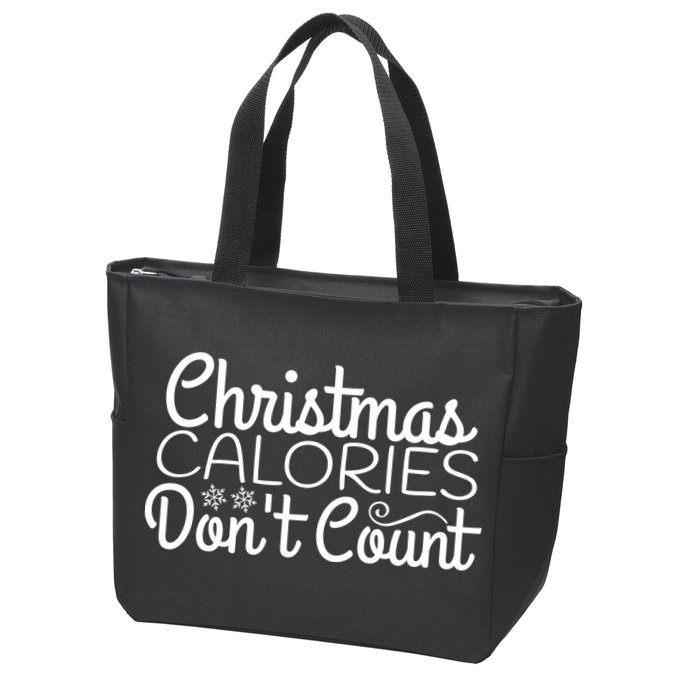 Christmas Calories Don't Count Funny Zip Tote Bag