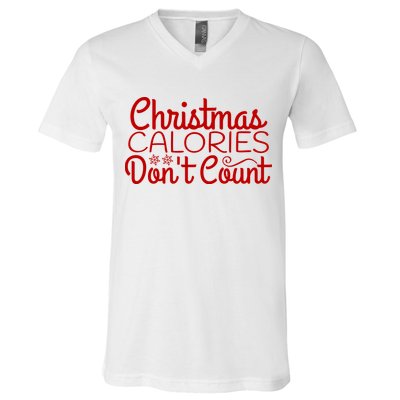 Christmas Calories Don't Count Funny V-Neck T-Shirt
