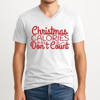 Christmas Calories Don't Count Funny V-Neck T-Shirt