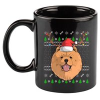Chow Chow Dog Santa Claus Hat Ugly Christmas Xmas Reindeer Gift 11oz C Handle Ceramic Mug