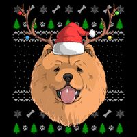 Chow Chow Dog Santa Claus Hat Ugly Christmas Xmas Reindeer Gift Cooling Performance Long Sleeve Crew