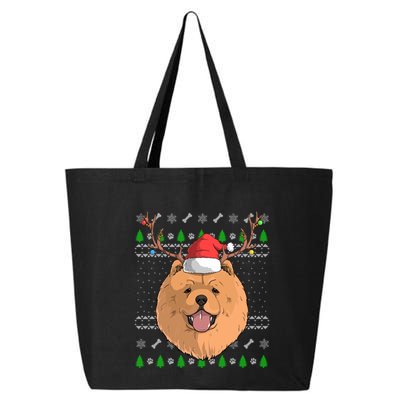 Chow Chow Dog Santa Claus Hat Ugly Christmas Xmas Reindeer Gift 25L Jumbo Tote