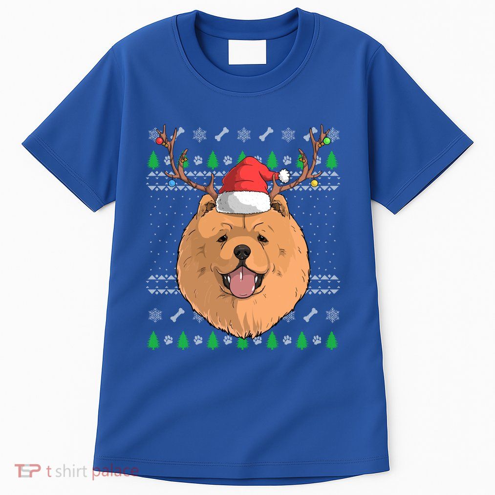Chow Chow Dog Santa Claus Hat Ugly Christmas Xmas Reindeer Gift Tall T-Shirt