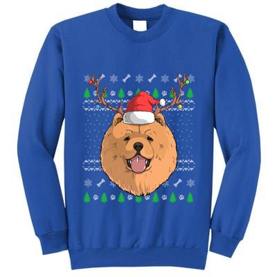 Chow Chow Dog Santa Claus Hat Ugly Christmas Xmas Reindeer Gift Tall Sweatshirt