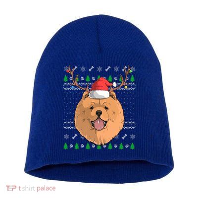 Chow Chow Dog Santa Claus Hat Ugly Christmas Xmas Reindeer Gift Short Acrylic Beanie