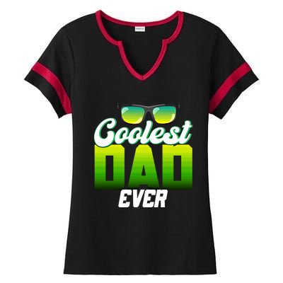 Cute Coolest Dad Around Worlds Coolest Dad Ever Coolest Dad Great Gift Ladies Halftime Notch Neck Tee