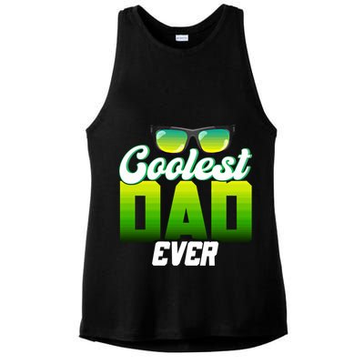 Cute Coolest Dad Around Worlds Coolest Dad Ever Coolest Dad Great Gift Ladies PosiCharge Tri-Blend Wicking Tank