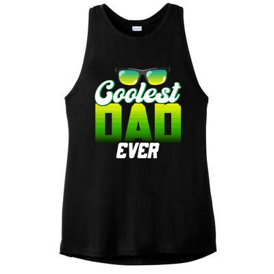 Cute Coolest Dad Around Worlds Coolest Dad Ever Coolest Dad Great Gift Ladies PosiCharge Tri-Blend Wicking Tank