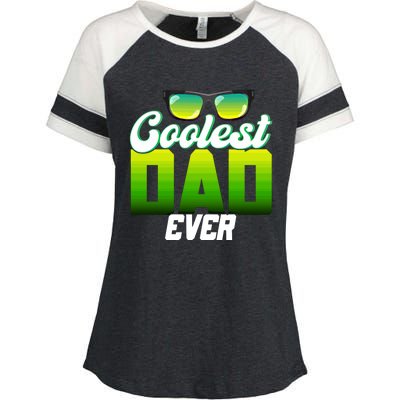 Cute Coolest Dad Around Worlds Coolest Dad Ever Coolest Dad Great Gift Enza Ladies Jersey Colorblock Tee