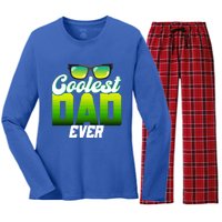 Cute Coolest Dad Around Worlds Coolest Dad Ever Coolest Dad Great Gift Women's Long Sleeve Flannel Pajama Set 