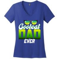 Cute Coolest Dad Around Worlds Coolest Dad Ever Coolest Dad Great Gift Women's V-Neck T-Shirt