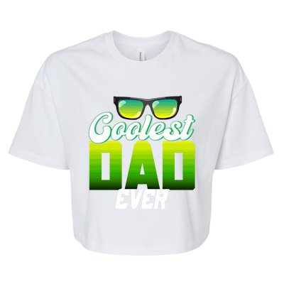 Cute Coolest Dad Around Worlds Coolest Dad Ever Coolest Dad Great Gift Bella+Canvas Jersey Crop Tee