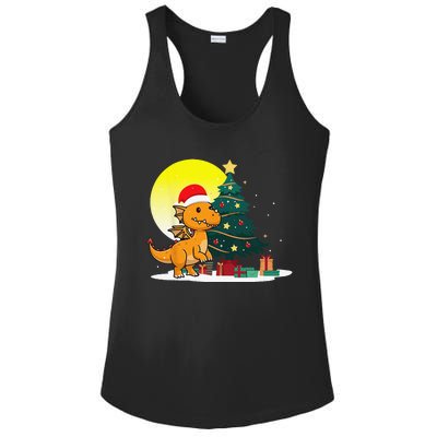 Christmas Cute Dragon Santa Hat Ladies PosiCharge Competitor Racerback Tank