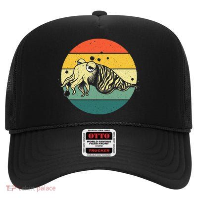 Cute Cuttlefish Design  Lovers Fishing High Crown Mesh Back Trucker Hat