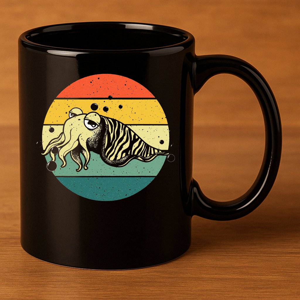 Cute Cuttlefish Design  Lovers Fishing 11oz C Handle Ceramic Mug