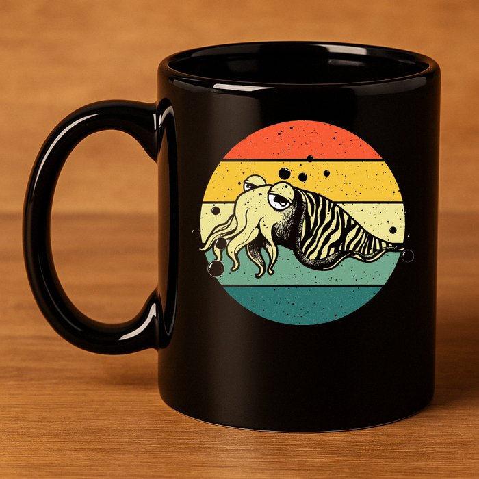 Cute Cuttlefish Design  Lovers Fishing 11oz C Handle Ceramic Mug