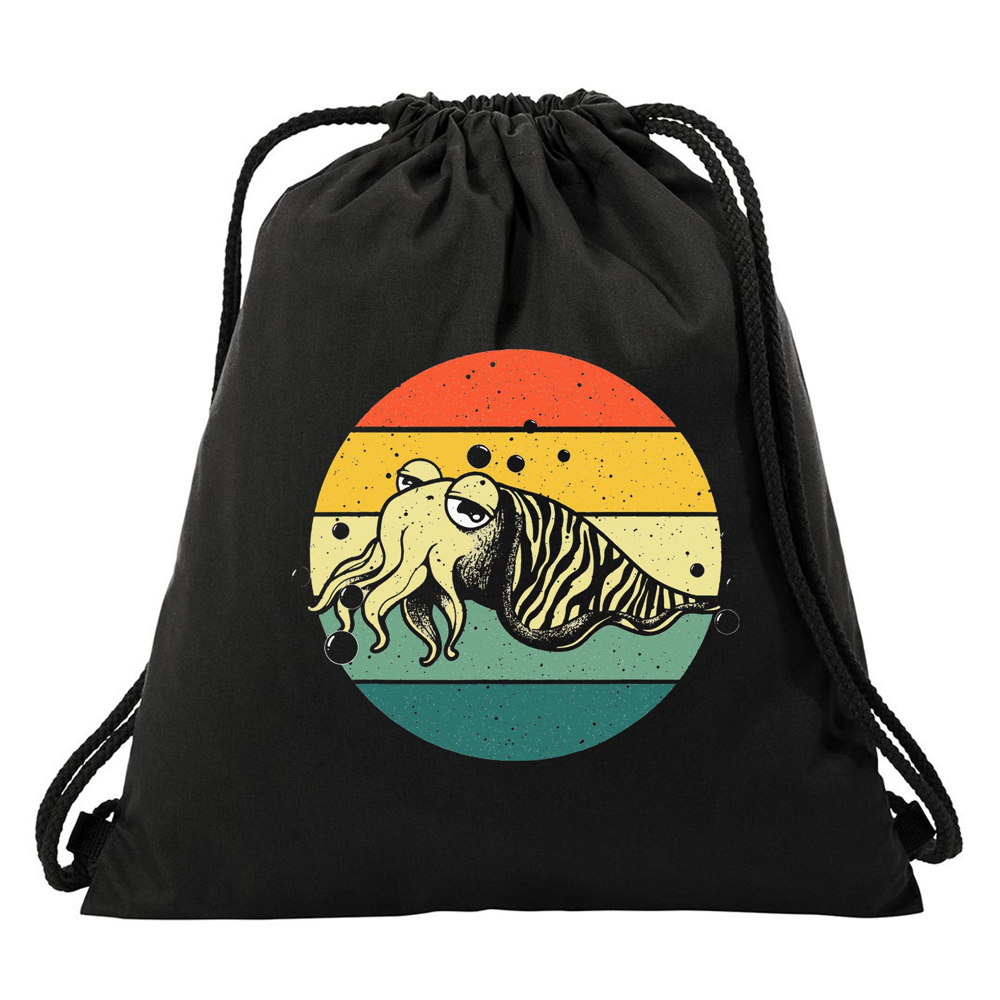 Cute Cuttlefish Design  Lovers Fishing Drawstring Bag