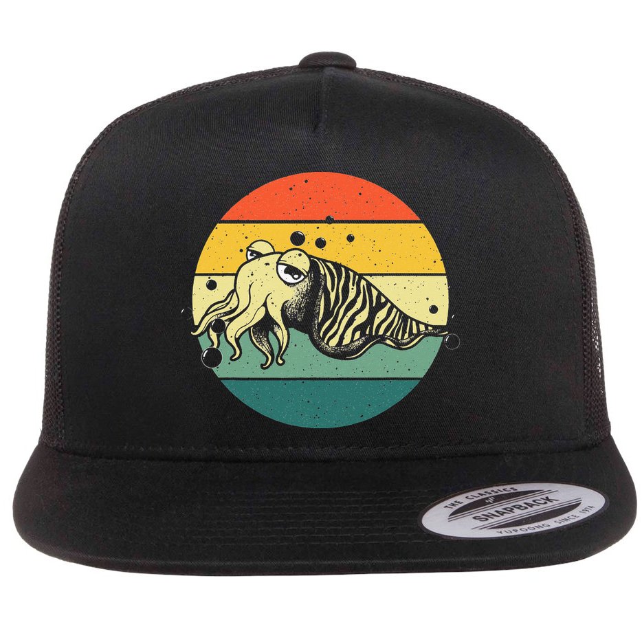 Cute Cuttlefish Design  Lovers Fishing Flat Bill Trucker Hat
