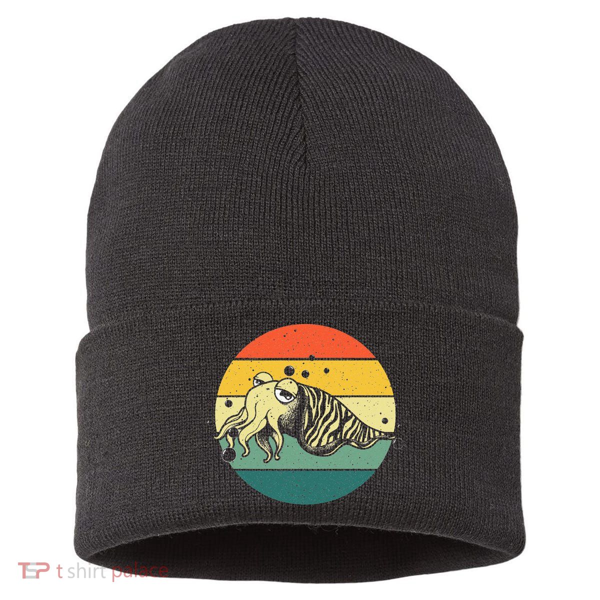 Cute Cuttlefish Design  Lovers Fishing Sustainable Knit Beanie