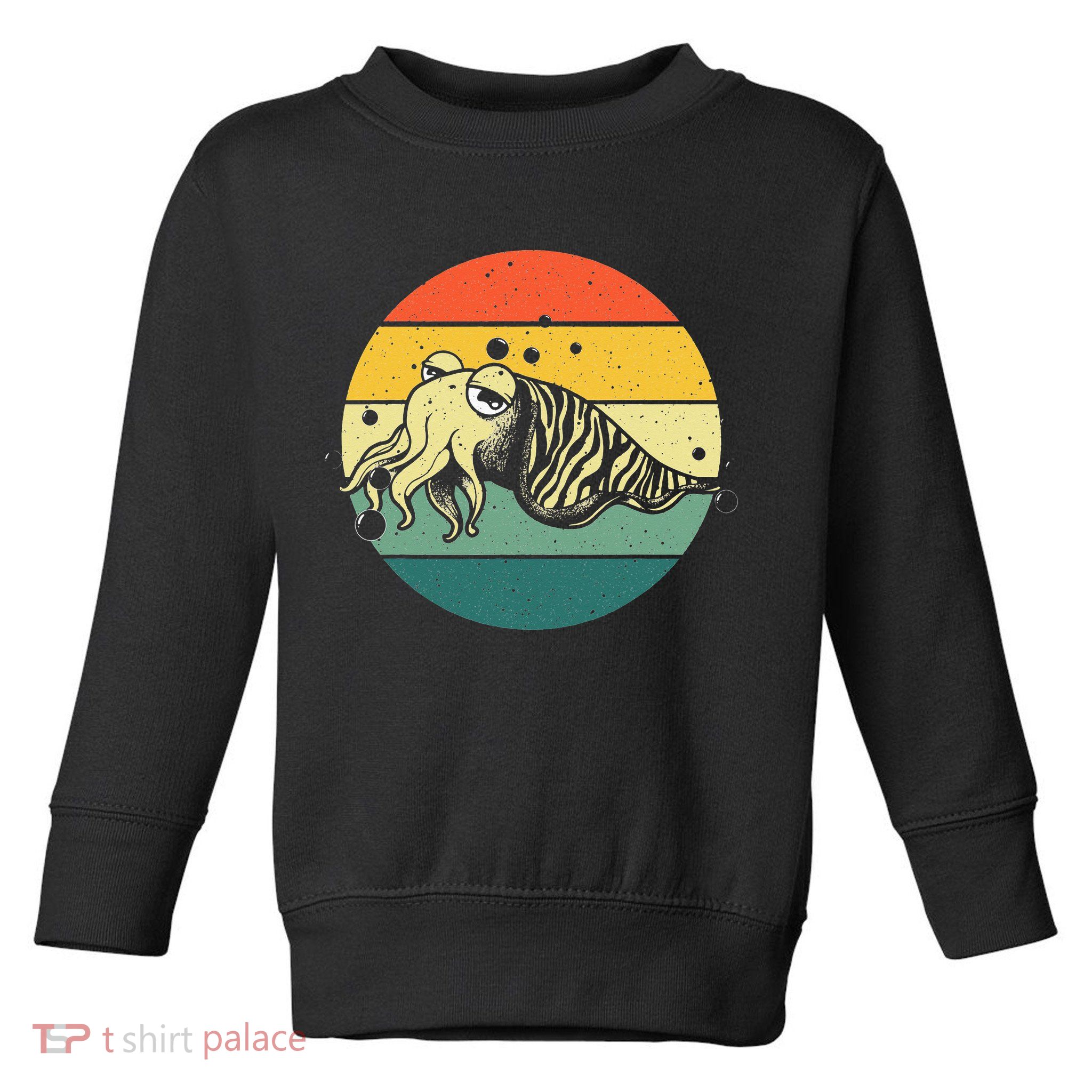 Cute Cuttlefish Design  Lovers Fishing Toddler Sweatshirt