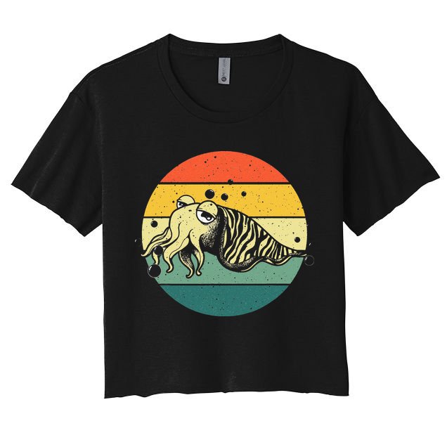Cute Cuttlefish Design  Lovers Fishing Crop Top