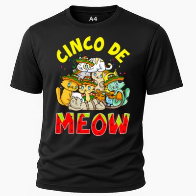 Cat Cinco De Meow Mayo Mexican Fiesta Cooling Performance Crew T-Shirt