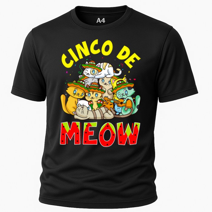 Cat Cinco De Meow Mayo Mexican Fiesta Cooling Performance Crew T-Shirt