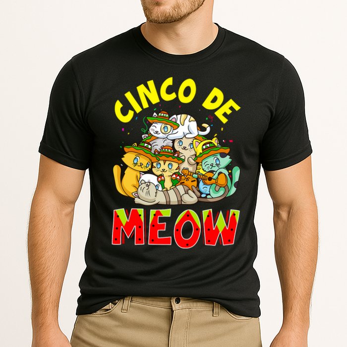 Cat Cinco De Meow Mayo Mexican Fiesta Cooling Performance Crew T-Shirt