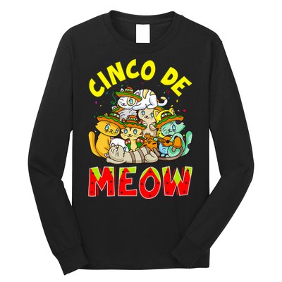 Cat Cinco De Meow Mayo Mexican Fiesta Long Sleeve Shirt