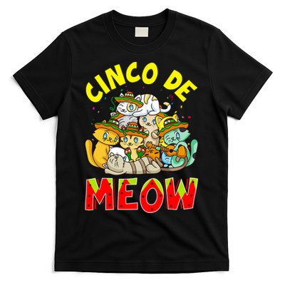 Cat Cinco De Meow Mayo Mexican Fiesta T-Shirt