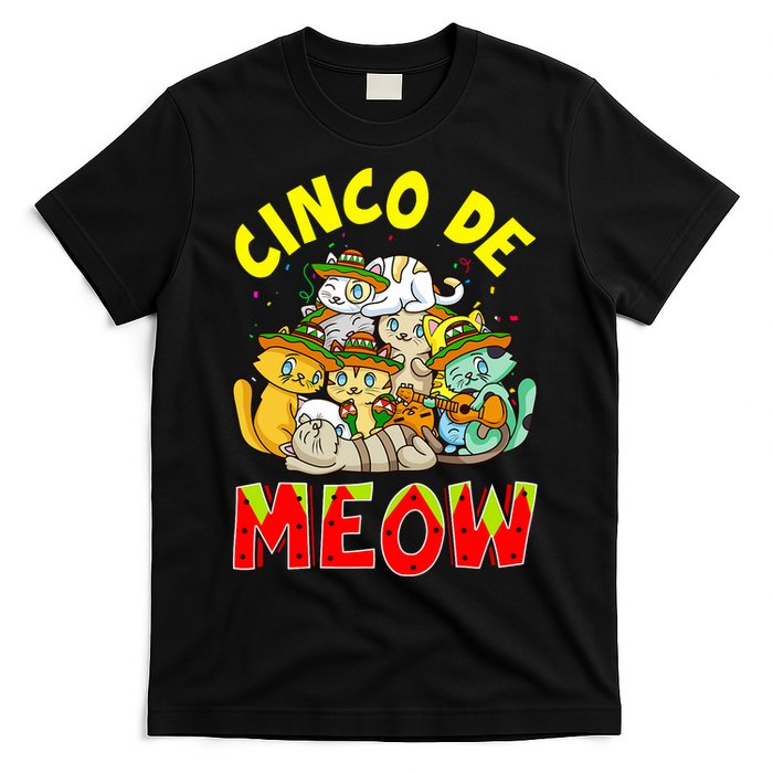 Cat Cinco De Meow Mayo Mexican Fiesta T-Shirt