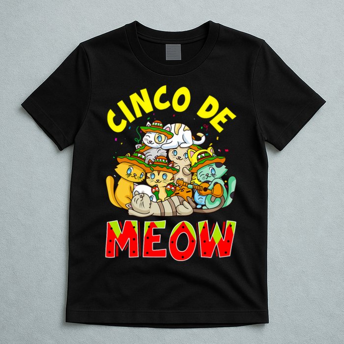 Cat Cinco De Meow Mayo Mexican Fiesta T-Shirt