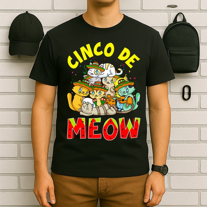 Cat Cinco De Meow Mayo Mexican Fiesta T-Shirt