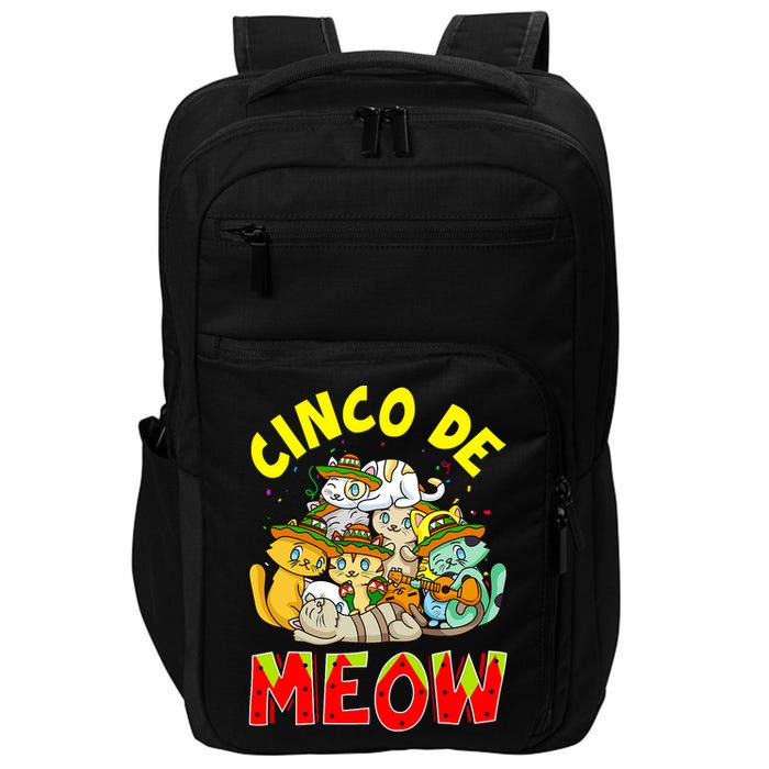 Cat Cinco De Meow Mayo Mexican Fiesta Impact Tech Backpack