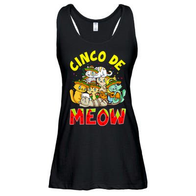 Cat Cinco De Meow Mayo Mexican Fiesta Ladies Essential Flowy Tank