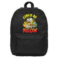 Cat Cinco De Meow Mayo Mexican Fiesta 16 in Basic Backpack