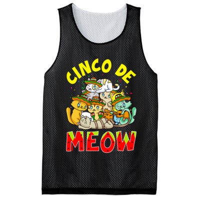Cat Cinco De Meow Mayo Mexican Fiesta Mesh Reversible Basketball Jersey Tank