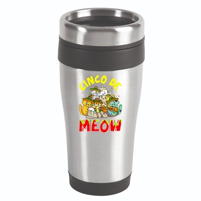 Cat Cinco De Meow Mayo Mexican Fiesta 16oz Travel Tumbler