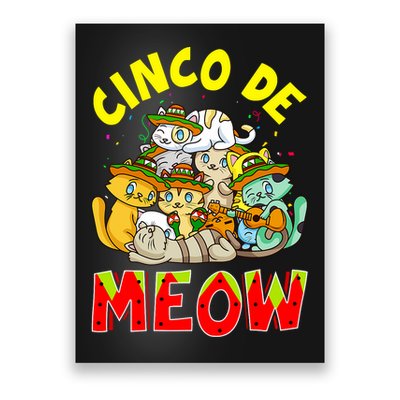 Cat Cinco De Meow Mayo Mexican Fiesta Poster