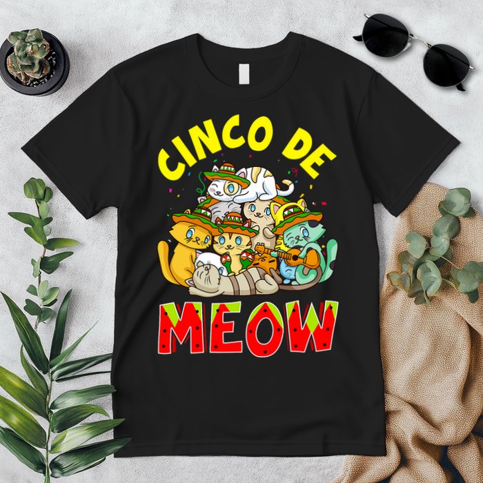 Cat Cinco De Meow Mayo Mexican Fiesta Premium T-Shirt
