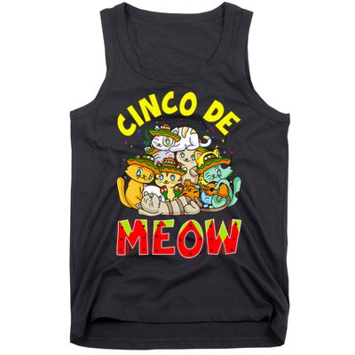 Cat Cinco De Meow Mayo Mexican Fiesta Tank Top