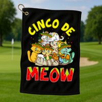 Cat Cinco De Meow Mayo Mexican Fiesta Golf Towel