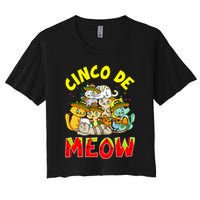 Cat Cinco De Meow Mayo Mexican Fiesta Women's Crop Top Tee