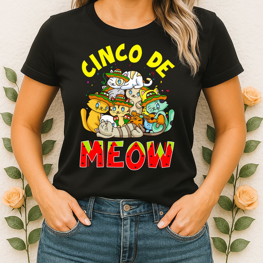 Cat Cinco De Meow Mayo Mexican Fiesta Womens T-Shirt