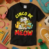 Cat Cinco De Meow Mayo Mexican Fiesta Kids T-Shirt