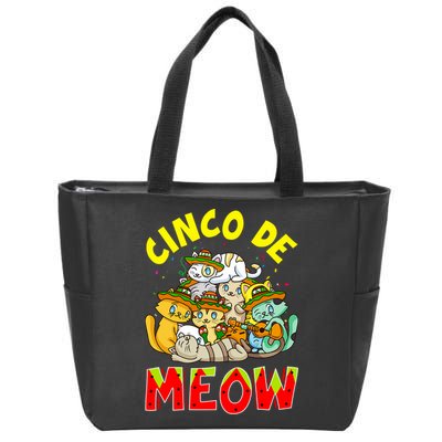 Cat Cinco De Meow Mayo Mexican Fiesta Zip Tote Bag