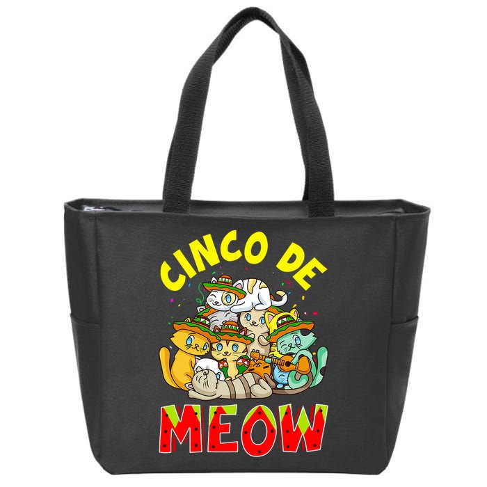Cat Cinco De Meow Mayo Mexican Fiesta Zip Tote Bag